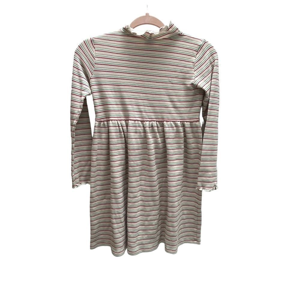 Hanna Andersson Striped Holiday Dress with Mock turtleneck, Size 10 girls - Picture 3 of 7